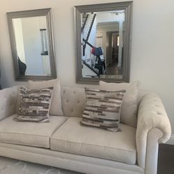 Couch, Coffee Table And Pillows 