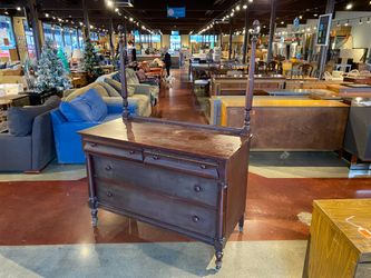 Vintage Four Drawer Mahogany Dresser with Detached Mirror