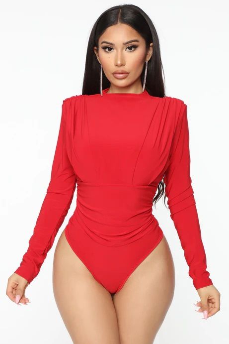 Fashion Nova Red Top / Red Bodysuit / Camisa Roja