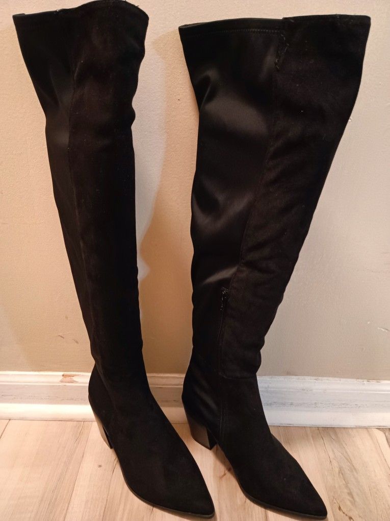 Women's Black Knee High Boots 