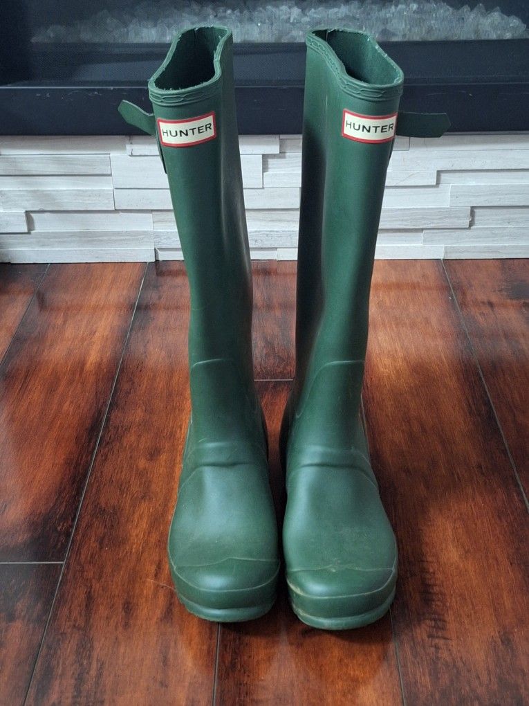 Hunter Original Tall Rain Boots Green Size 7