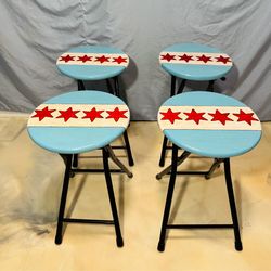 Chicago flag stools