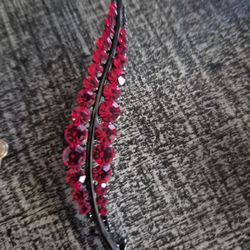 Rhinestone Feather Brooch