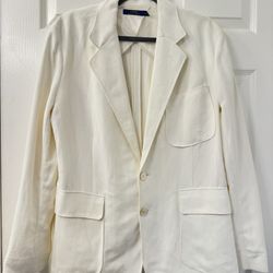 RALPH LAUREN LINEN WOMEN JACKET WHITE SIZE 12
