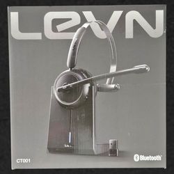 LEVN Wireless Headset w/ Mic Noise Cancelling 65H Battery Charging Base NEW