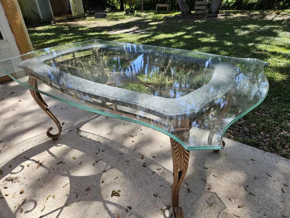 Glass And Metal Table