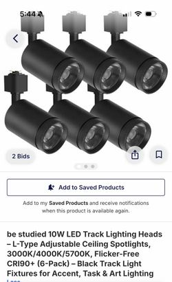 10W LED Track Lighting Heads 6-Pack Black