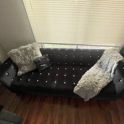 Diamond 2 Piece Black Sofa And Love Seat 