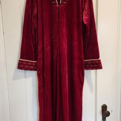 Luxurious Red Velvet Robe