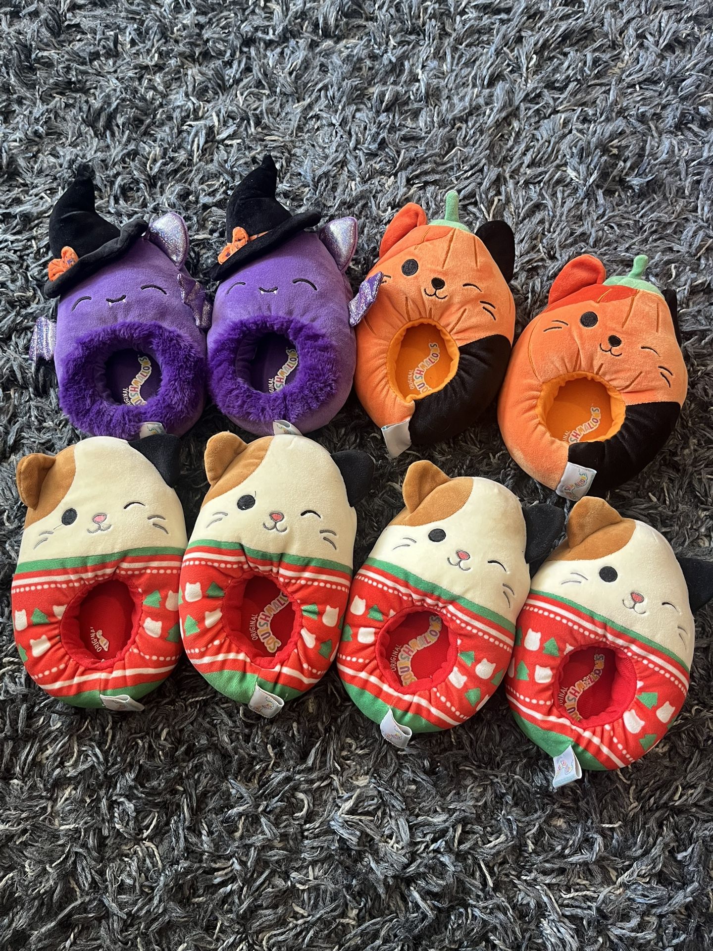 4 Pairs squishmallows Holiday Slippers Kids Halloween Christmas