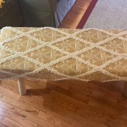 Yellow/Ivory Decorative Bench