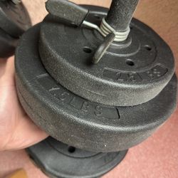 40lb cement dumbbell set