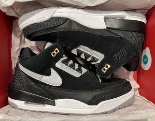 Jordan 3 Retro Tinker Black Cement Gold - Size 9