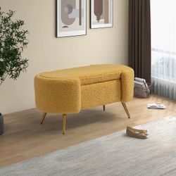 Sherpa storage bench mustard yellow 