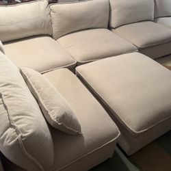 6 Piece Modular Sofa Sectional w/Ottoman