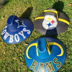 Rams Handpainted Jumbo straw hat
