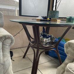 Glass Table With Under Storage