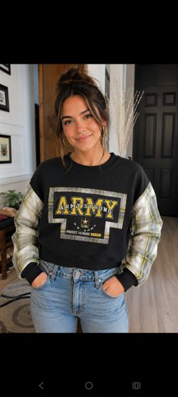 Upcycled one of a kind Army sweatshirt