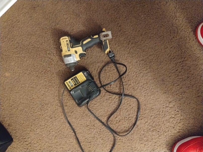 Battery Charger And 1/4 (6mm) Cordless Impact Drill Dewalt