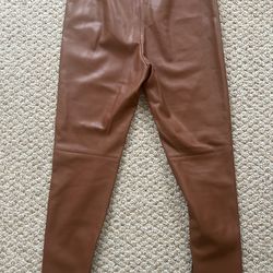 Zara Faux Leather Pants Brown Size 10 Large