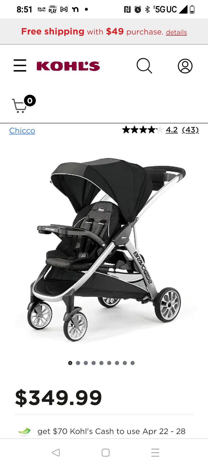 Chicco Sit N Stand Double Stroller 