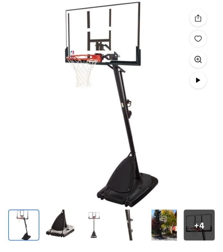 Spalding 54"" polycarbonate portable basketball hoop