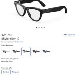Rayban Meta Gen 1 Black Skyler Clear Lenses 