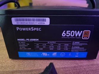 PowerSpec 650W bronze PSU