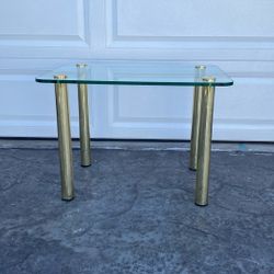 Small Glass Table With Gold Legs