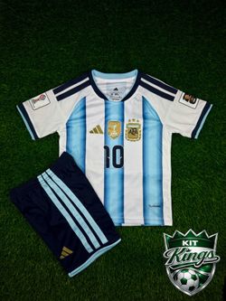 Argentina Soccer Jersey Kids Set Futbol Messi World Cup Home New With Tags
