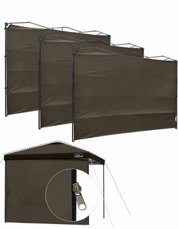 10X10 Canopy Tent Sidewalls with Zipper for Canopy Frame, 3Pcs Sunwalls UPF50+ Waterproof Side Walls, 210D polyester, For camping,events and party, Ea