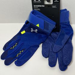 Under Armour Bryce Harper Pro Baseball Batting Gloves Blue Men’s Size Medium & Large 1365465 400 New With Tags  