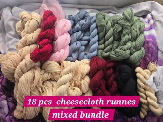 Mixed cheesecloth table runners  18 pcs for sale bundle party decorations