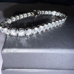 925 Silver Moissanite Bracelet – Super Shine – With Certification 