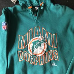Vintage 90s Miami Dolphins Mens Sz XL Apex  Hoodie Embroidered Sweatshirt