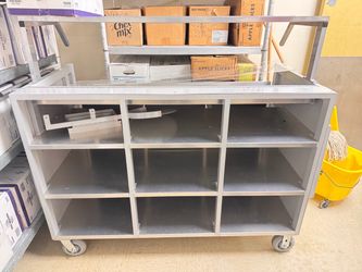 Stainless steel food transport cart. Used in good condition. Long 60” . Width 32”,Height 57”.