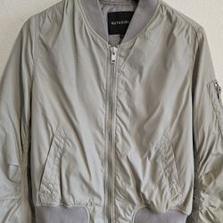 Womens Light Gray Bomber Jacket