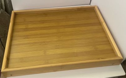 2 Pack Bamboo Bed Tray Table with Folding Legs