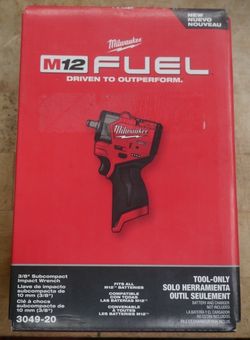 Milwaukee 3049-20 M12 FUEL 3/8" Subcompact Impact Wrench - NEW IN BOX!. F(contact info removed)0.