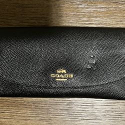 Coach F54009 Black Pebbled Leather Wallet