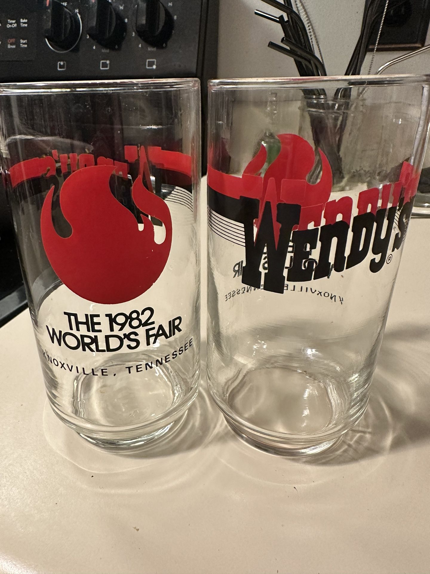 2 Original Wendys 1982 Worlds Fair Glasses $10 For Both