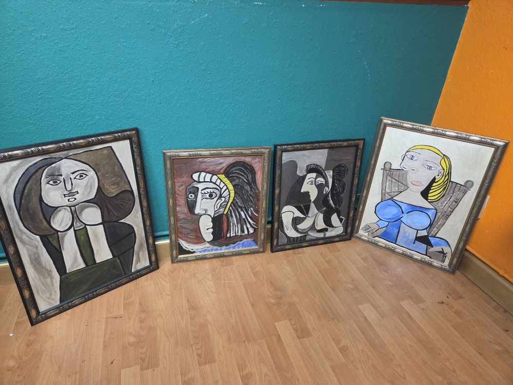 Picasso Hand Painted Replica, Framed Shipping Is Not Included