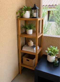 Tall Wooden Plant Stand / 4-Tier Display Shelving Unit