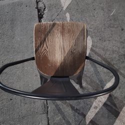 Bistro Style Chair With Fake Wood Design