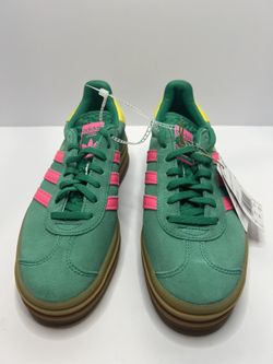 Adidas Gazelle Bold W Green Pink Yellow Suede Leather Sneaker Women’s US 7