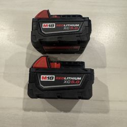 Milwaukee M18 5.0AH Batteries 