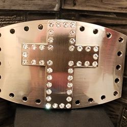 Belt Buckle Cross Faith Cowboy Silver Symbol Oversized Hebilla Cruz Plata Hebilla Vaquero