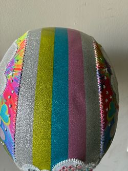 Colorful Glitter Striped Decorative helmet