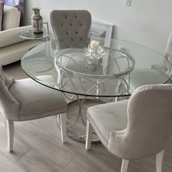 Z Gallerie 54” Dining Table and 4 Chairs