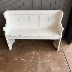 White Farmhouse / Church Pew Style Bench 